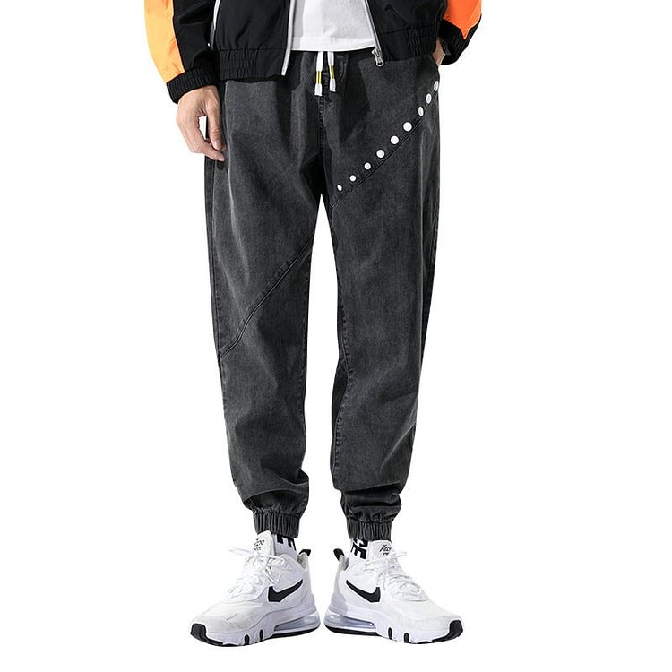 Men's Vintage Jeans Autumn Loose Solid Color plus Size Sports Men Jeans Men Jeans