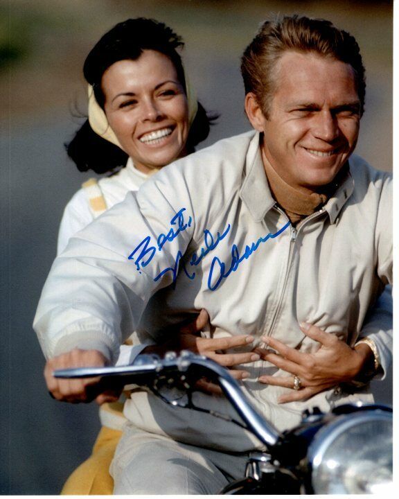 NEILE ADAMS Signed Autographed w/ STEVE MCQUEEN Photo Poster painting