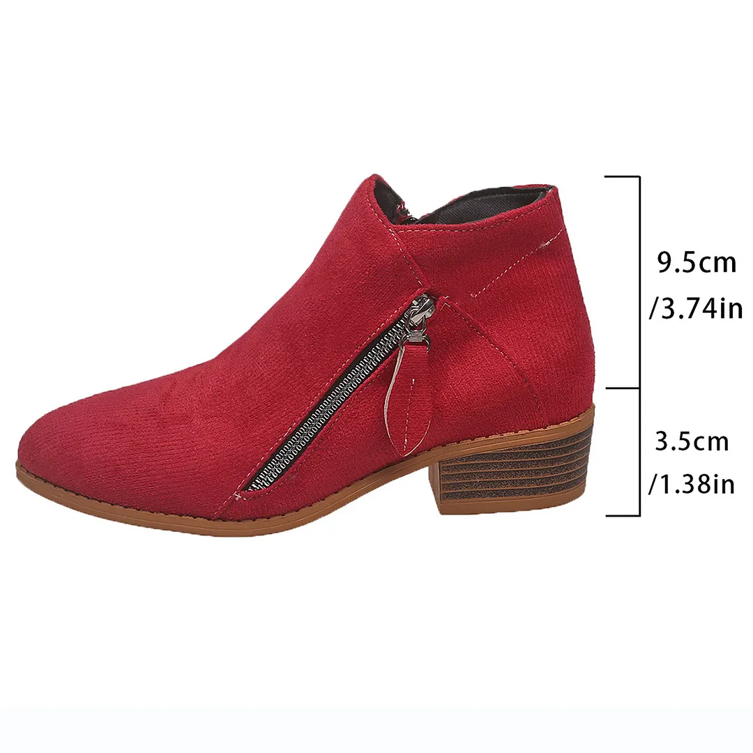 Breakj Breakj Martin Boots 2023 Autumn And Winter New Coarse Heel Side Zipper Large Size 43 Yards Female Short Boots