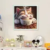 Winter Coffee Cat-11CT Stamped Cross Stitch 50*50cm/19.69*19.69in