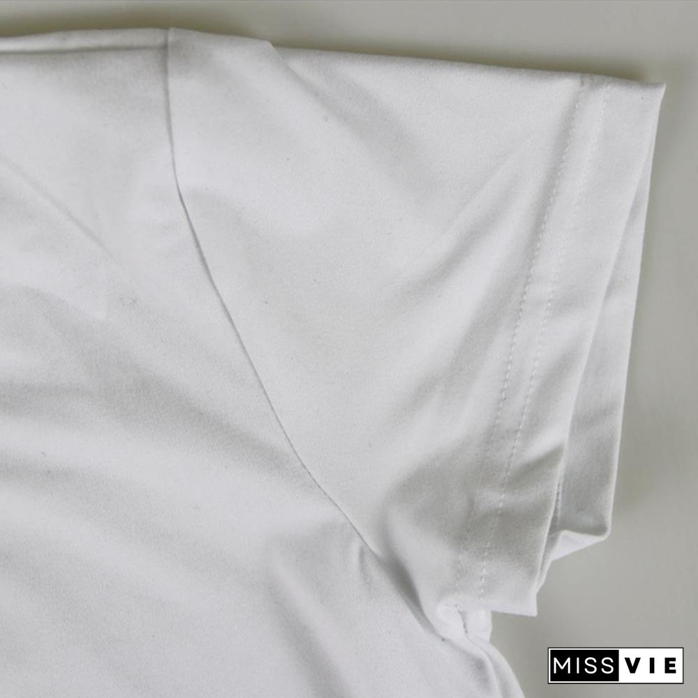 Cute Fox T-shirts For Women Summer Lovely Short Sleeve Casual T-shirts Funny Ladies Round Neck Tops