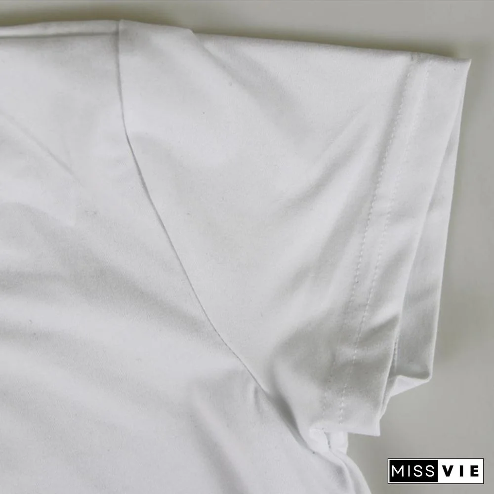 Cute Fox T-shirts For Women Summer Lovely Short Sleeve Casual T-shirts Funny Ladies Round Neck Tops