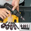 5pcs/Set Countersink Drill Bit Set 82 Degree Precision Countersink Bit 1/4in-3/4in Size 5 Flutes Design for Stainless Steel Metal & Wood
