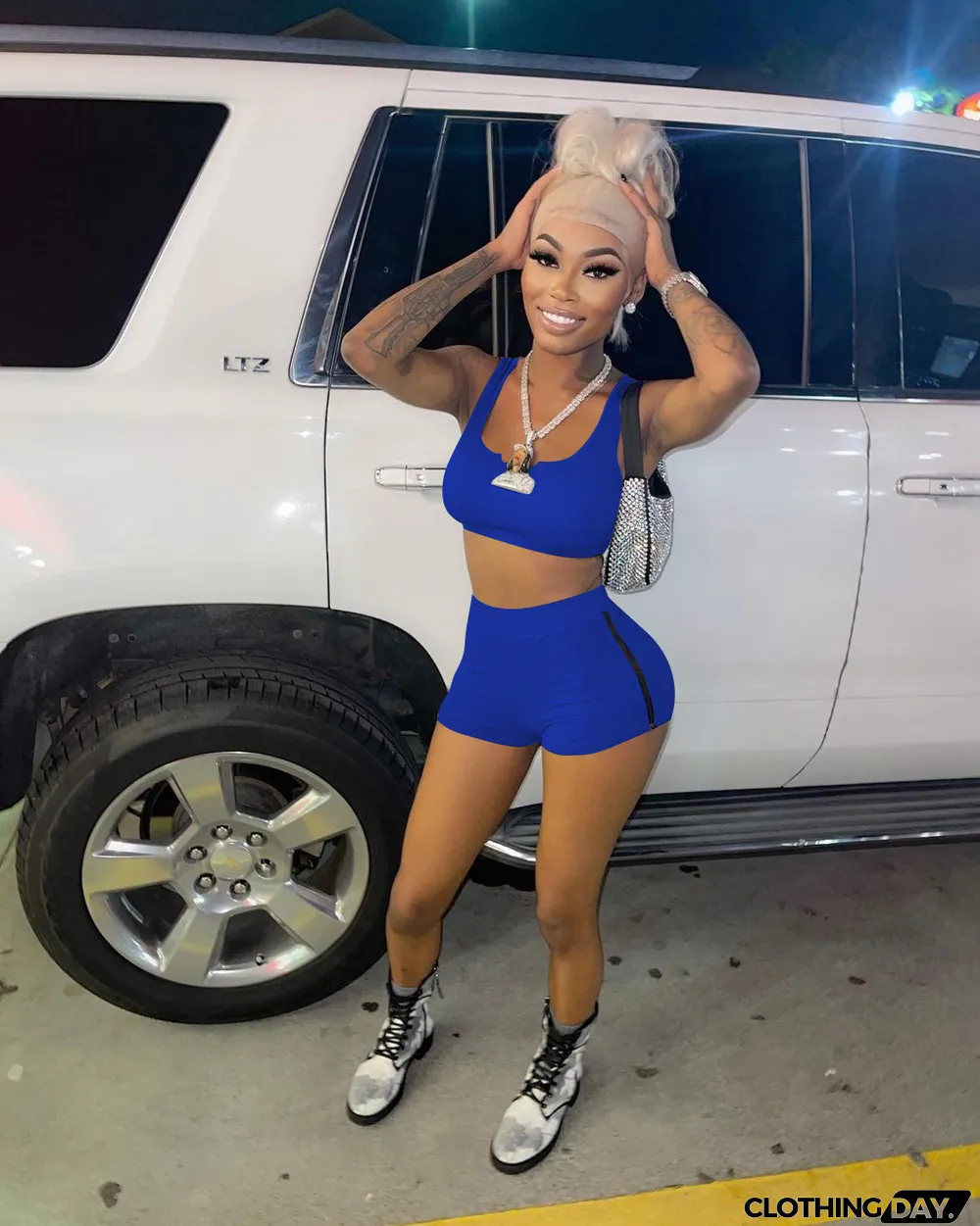 Sports Tank Top And Shorts Two Piece Sets