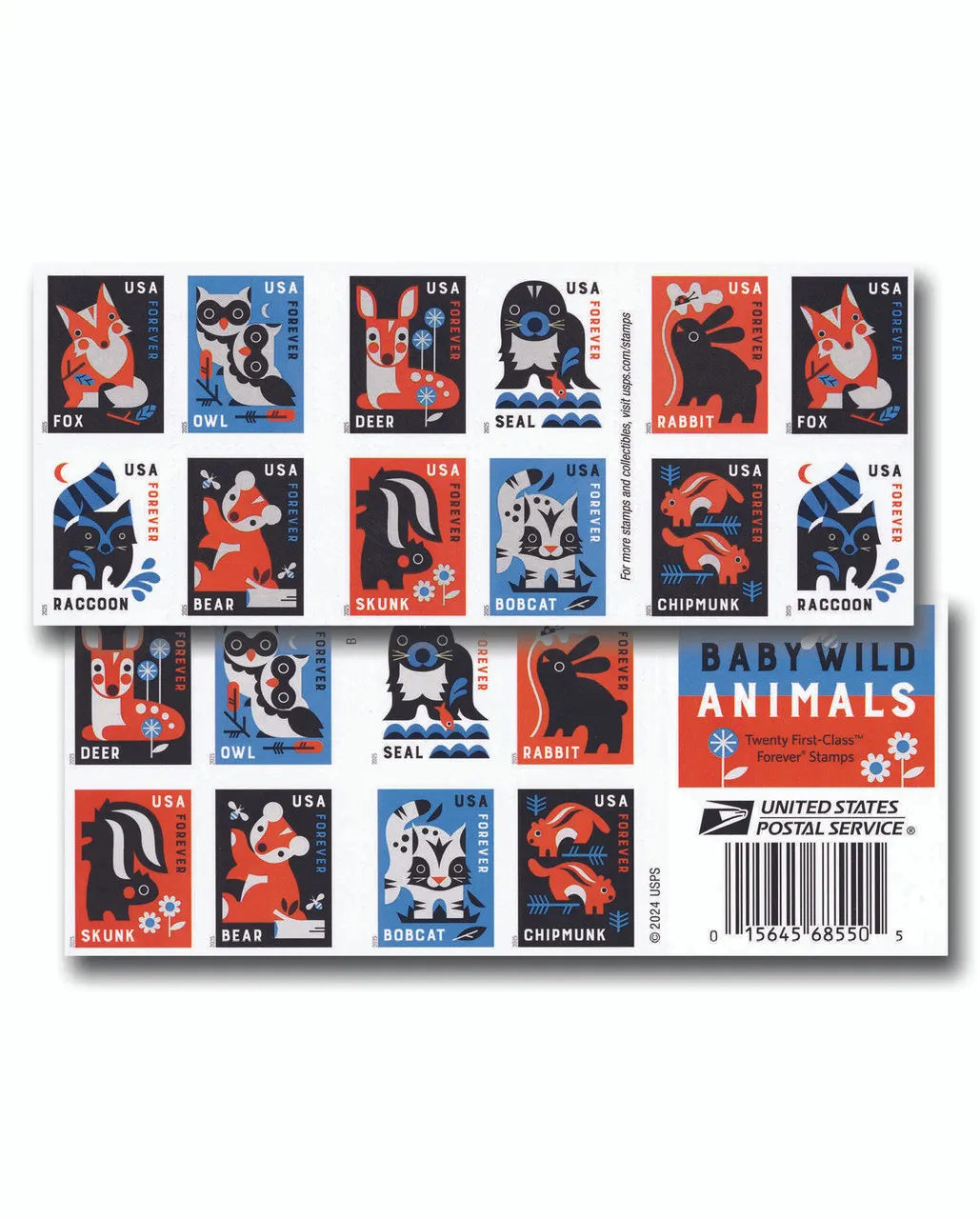 2025 Baby Wild Animals Forever Stamps 