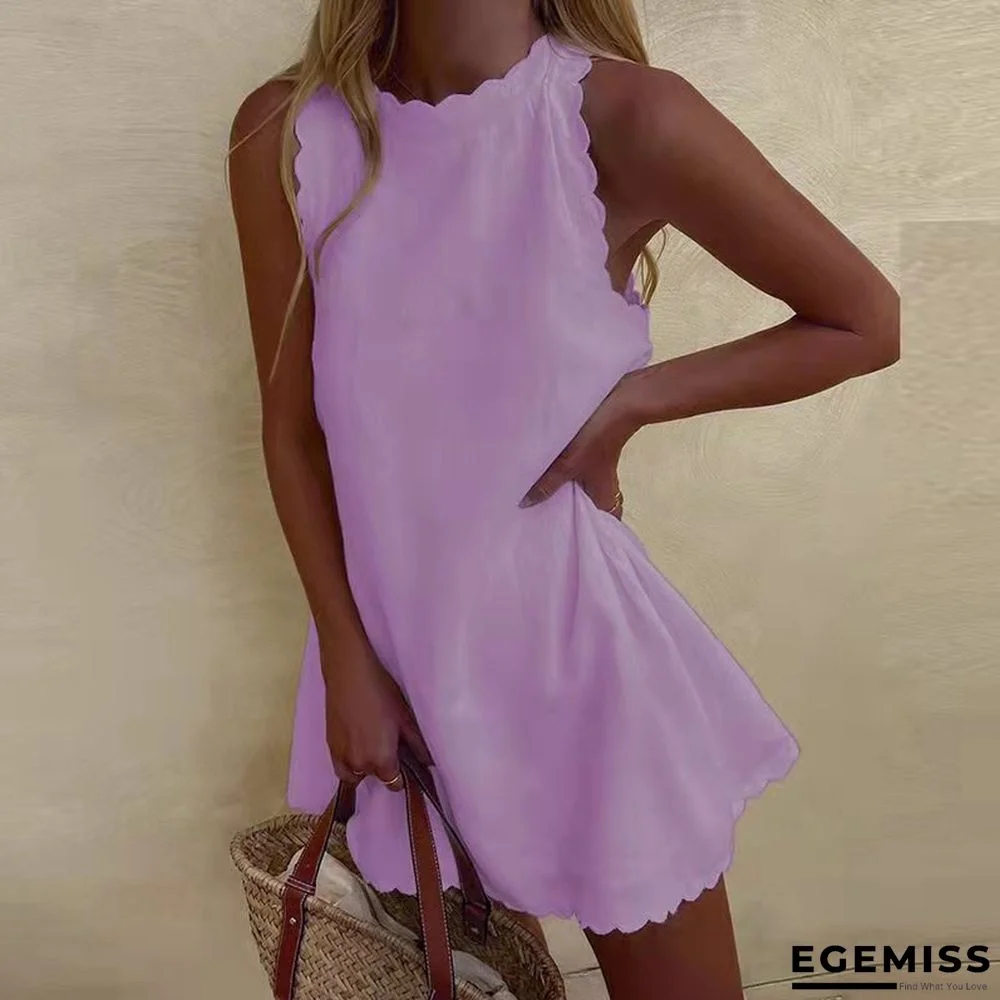 Casual Cotton And Linen Solid Color Embroidered Flounces Women's Dress White Dresses | EGEMISS