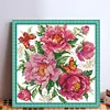 (Stamped/Counted) Peony Attracts Butterfly-14CT Cross Stitch 37*37cm/14.57*14.57in