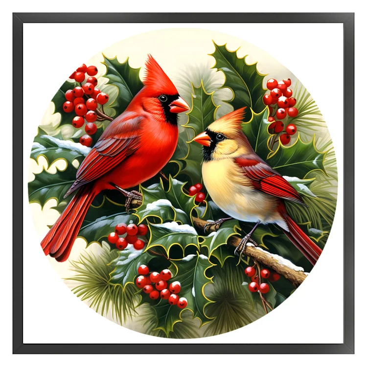 11CT Full Stamped Cross Stitch Kit - Cardinals (40*40CM) gift