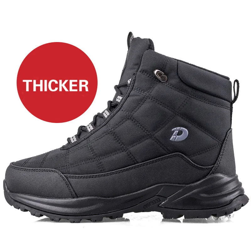 Men's Casual Shoes Winter Boots Plush Velvet Non-slip Warm Snow Boots With fur Wear-resistant High-top Working Cotton Shoes Ma