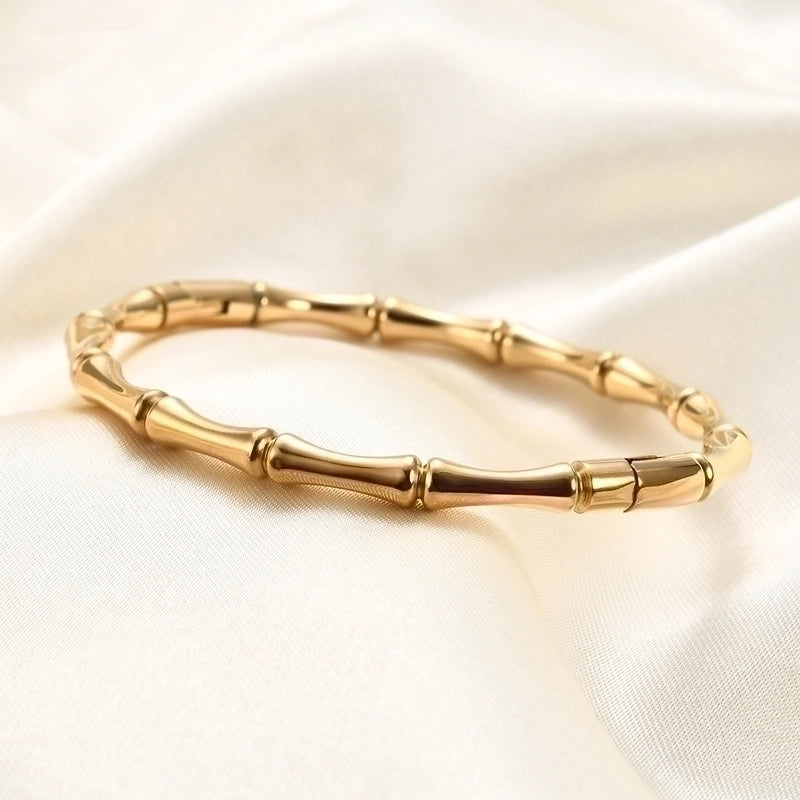 Minimalist Solid Color Titanium Steel Plating Gold Plated Bangle