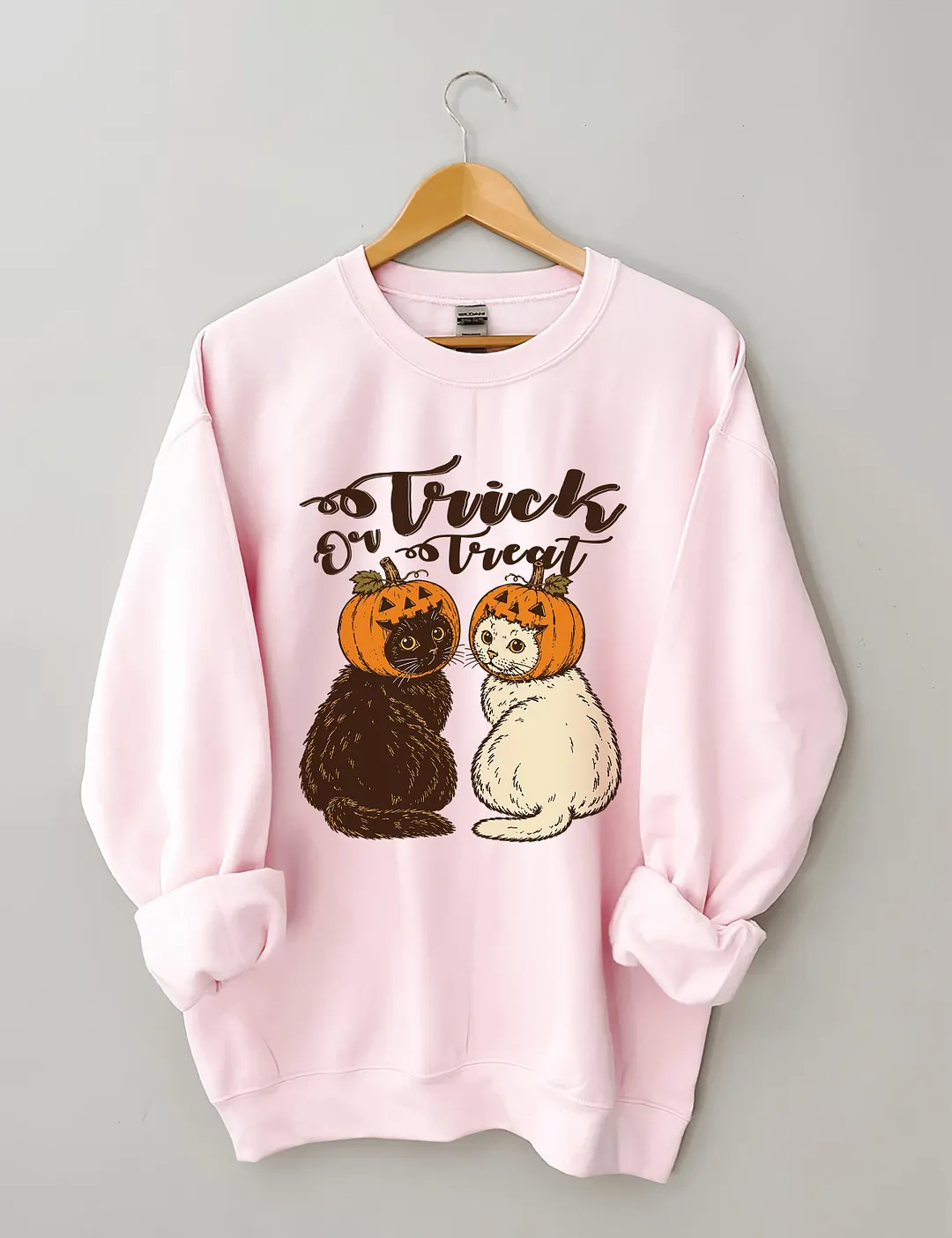 Trick Or Treat Halloween Pumpkin Cat Sweatshirt