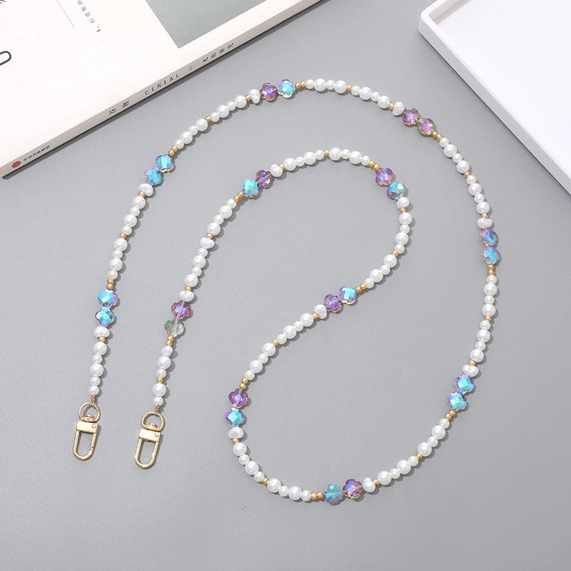 Classic Style Four Leaf Clover ABS Pearl Beaded Beaded Chain Bag Pendant Mobile Phone Chain