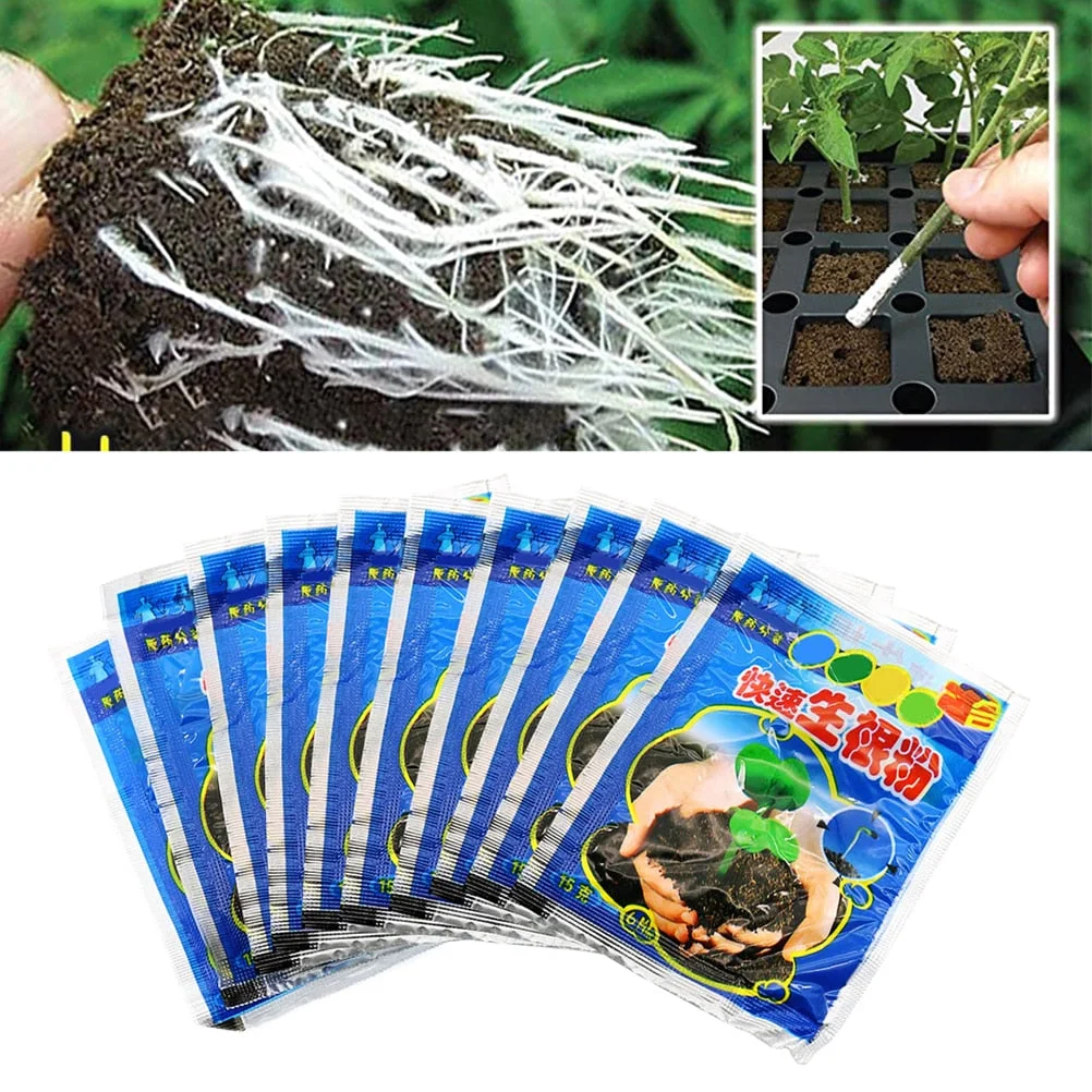 10pcs Rapid Rooting Powder Plant Growth Regulator For Seedling Bonsai Tree Cutting Fungicide Rooting Hormones Foliar Fertilizer