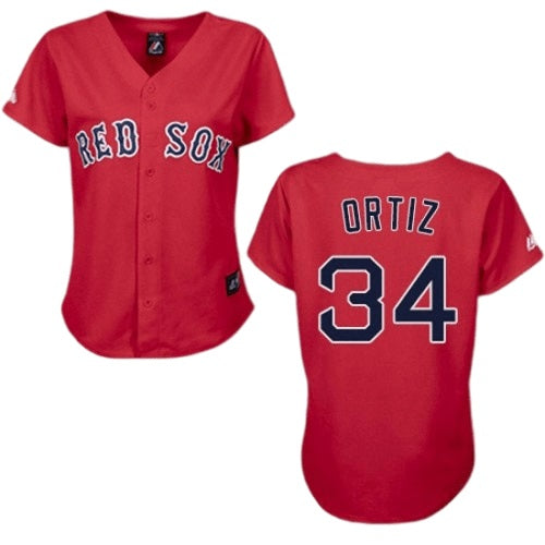 Women's Boston Red Sox David Ortiz Replica Alternate Jersey - Red mysite
