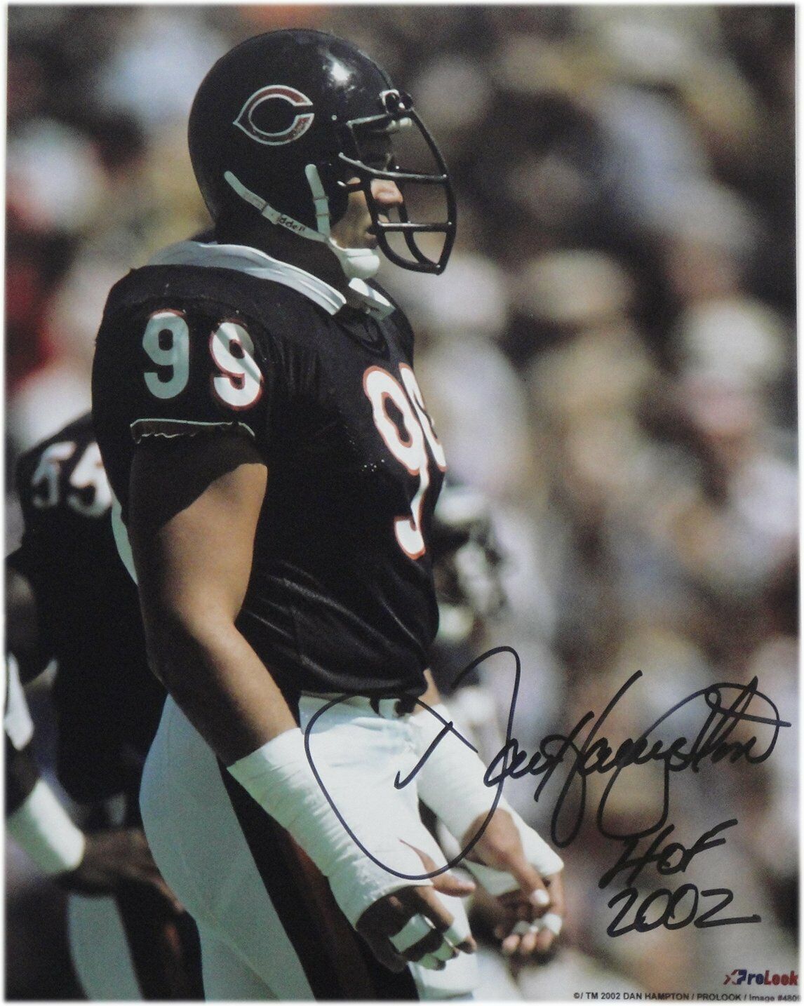 Dan Hampton Hand Signed Autograph 11x14 Photo Poster painting Chicago Bears HOF 2002 Look Right