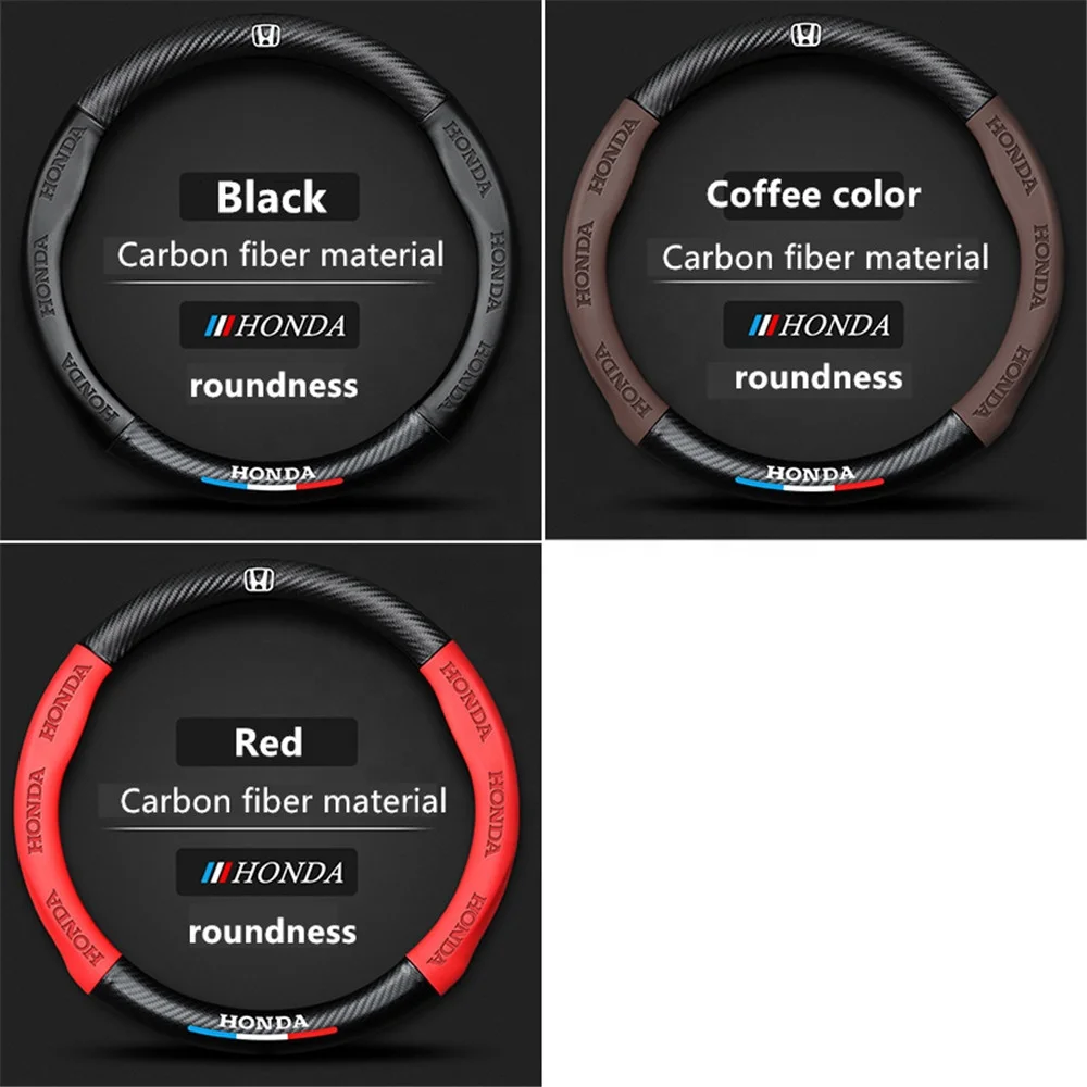 Car steering wheel cover genuine leather carbon fiber pattern special handle cover
