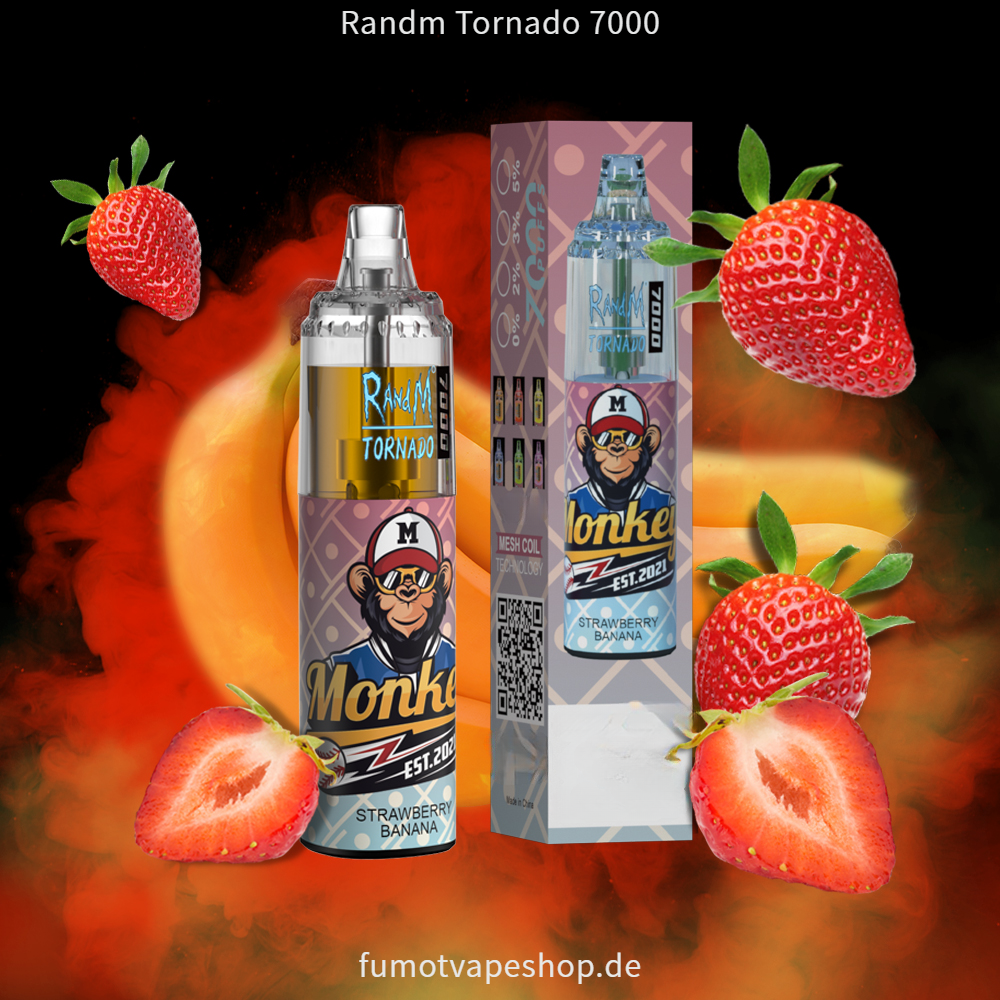 Randm Tornado 7000 ERDBEERE BANANE  fumotvapeshop