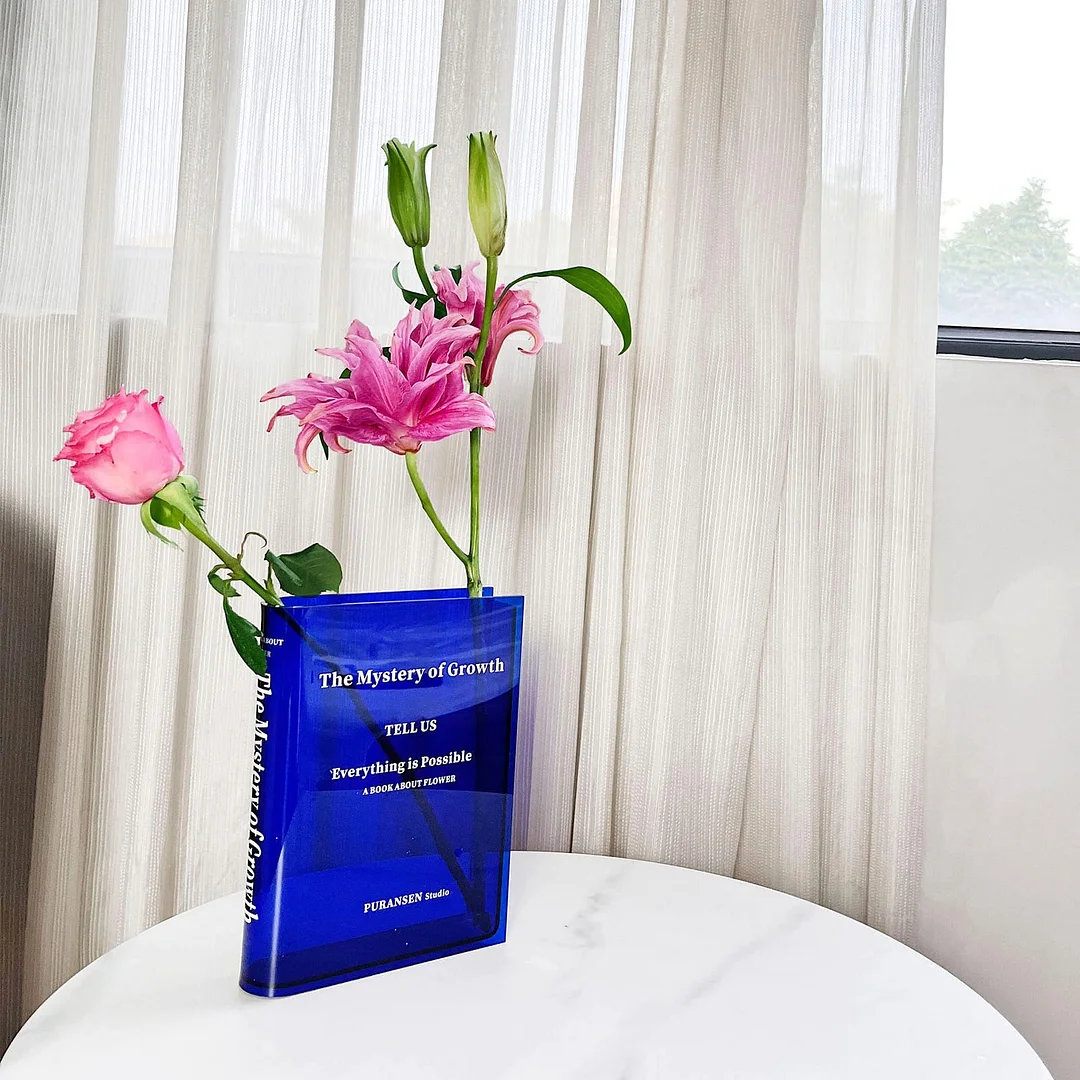 Book Vase for Flowers Aesthetic Room Decor Artistic and Cultural Flavor Decorative Acrylic Vase