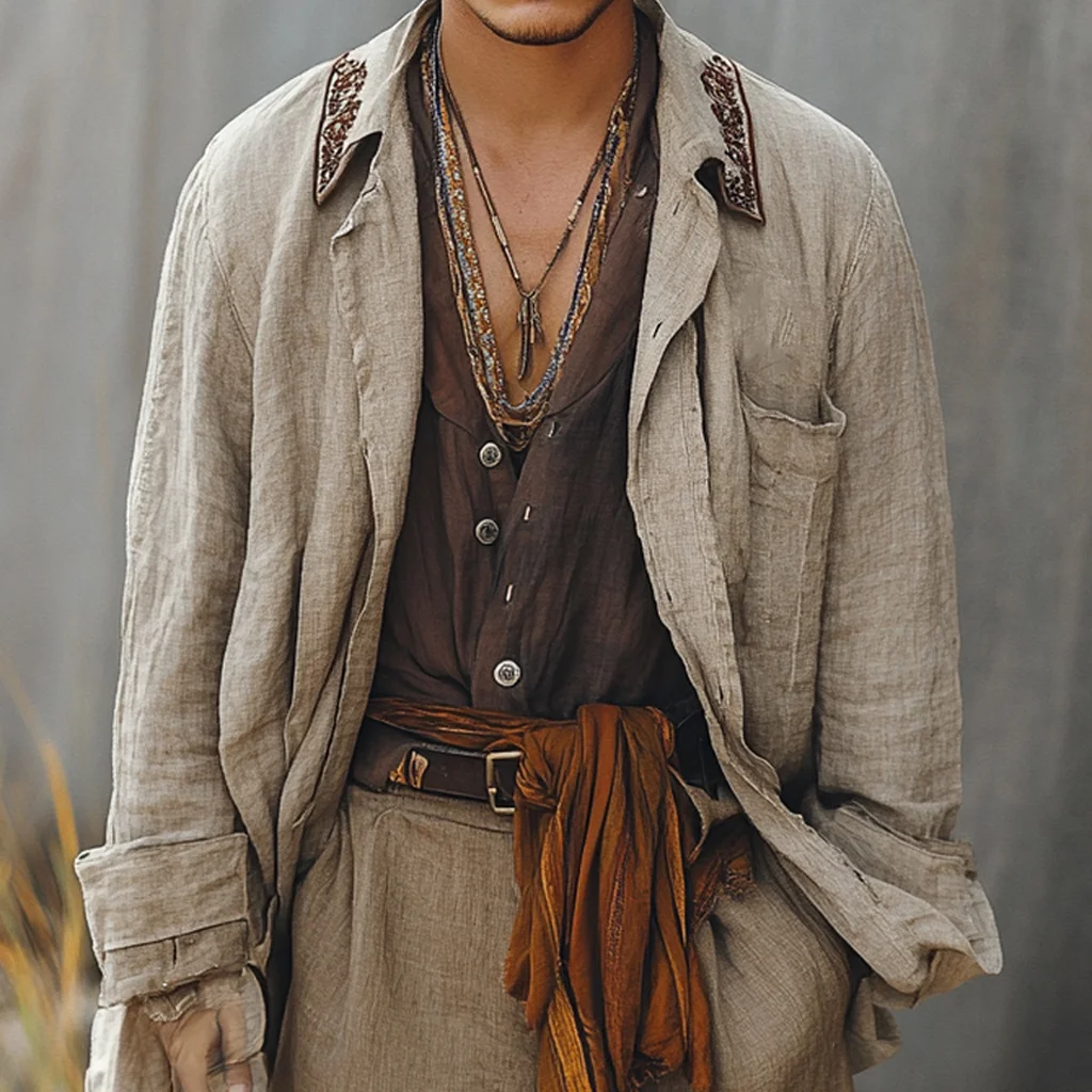 Minimalist Bohemian Linen Cardigan-inspireuse