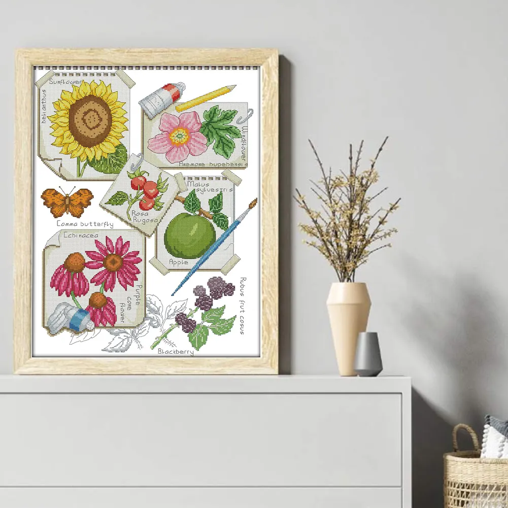 DIY Stamped Cross Stitch 14CT Partial Embroidery 37*50cm - Draw Autumn