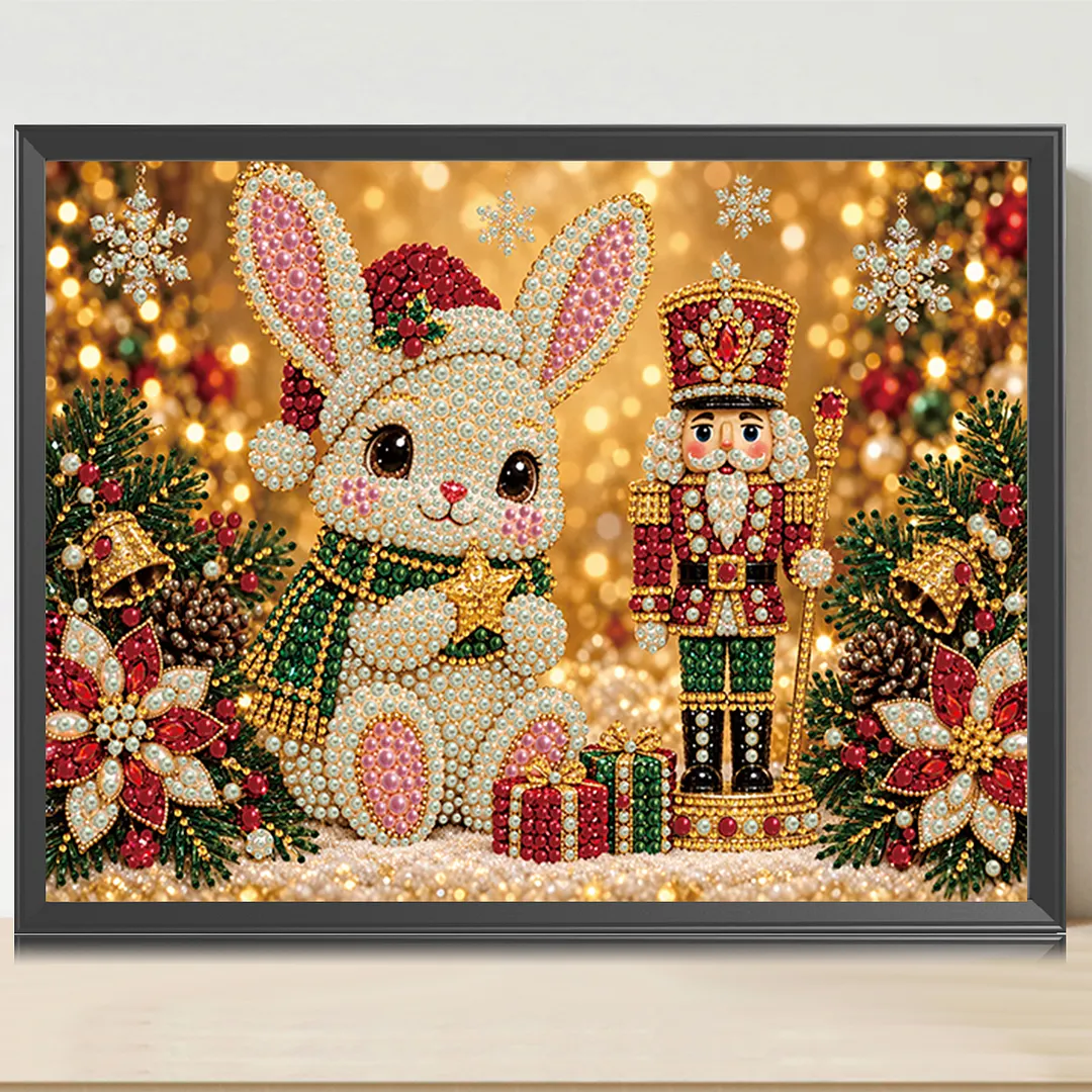 Pearl Painting Kit for Adults Christmas Rabbit 15.75x11.81in