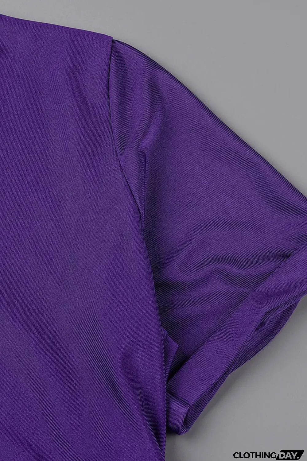 Lake Blue Fashion Casual Solid Slit O Neck Short Sleeve Two Pieces