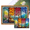 Stained Glass-Full Embroidery 3 Strands 11CT Stamped Cross Stitch-60*40CM-Large Size