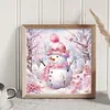 Winter Pink Snowman - 11CT Stamped Cross Stitch 40*40cm