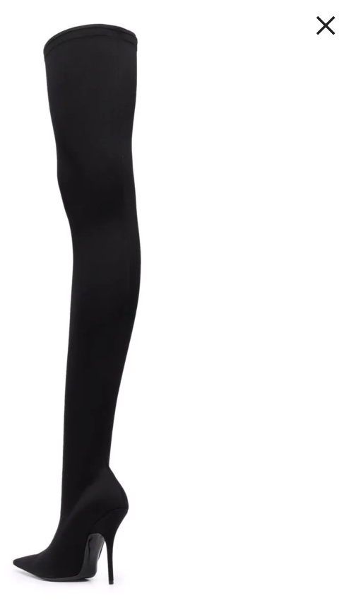 GOOSHOE Black Thigh Boots Stiletto Heels