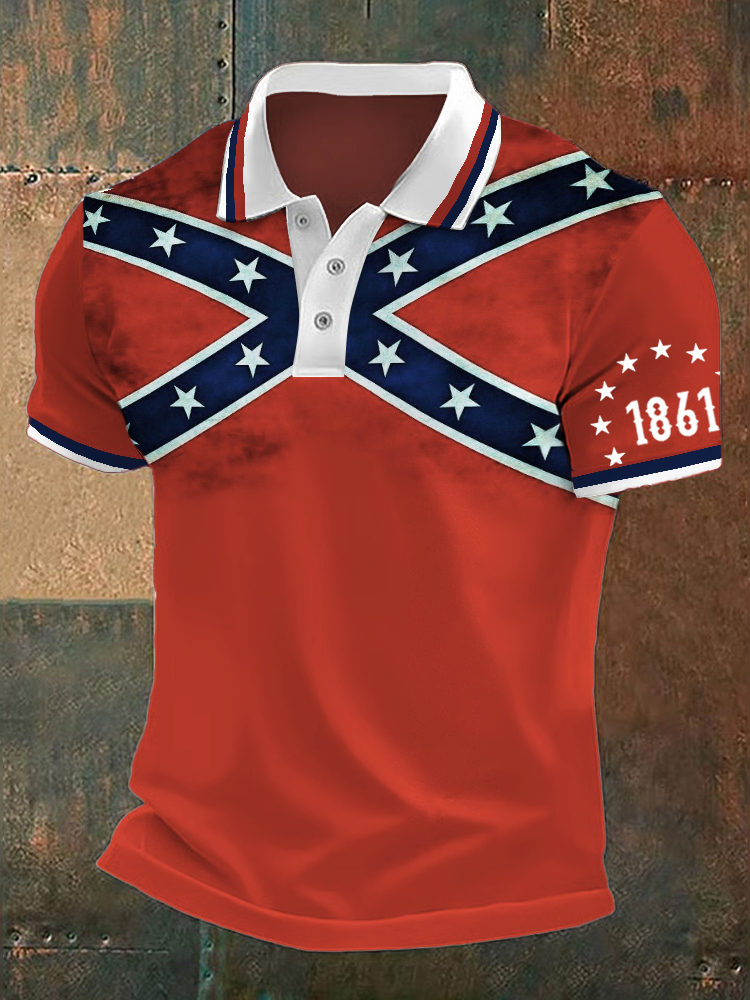 Men's Dixie 1861 Rebel Flag Polo Shirt