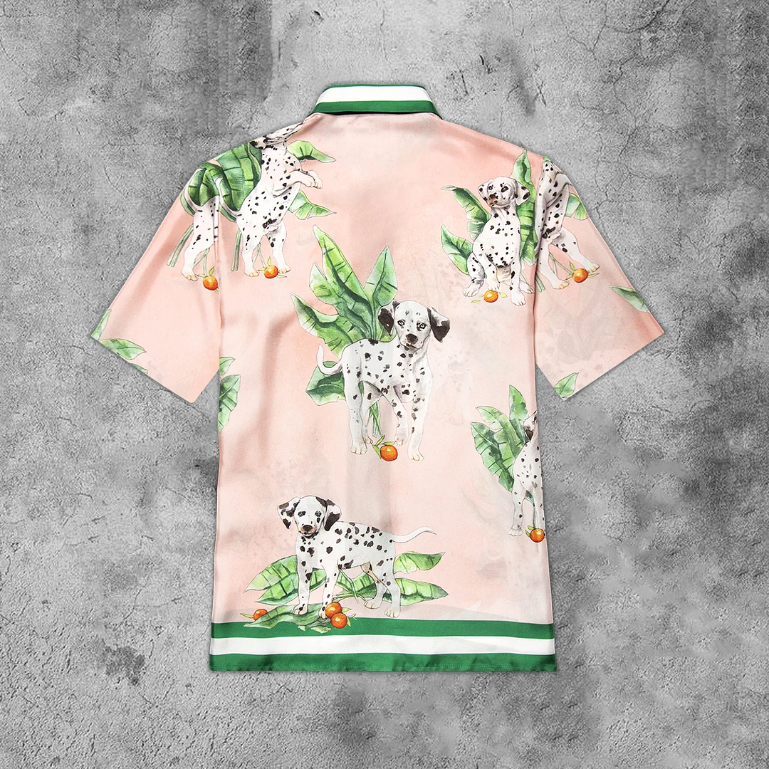 Fashion cartoon print fashion short sleeve shirt