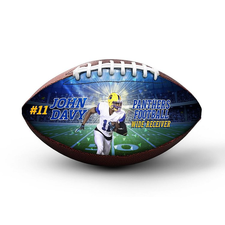 Burst Design | Custom Photo Football | Great for Senior Night, Coach Gifts, Team Gifts | Gifts for Football Lovers