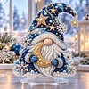 (Gnome)DIY Pearl Diamond Painting Acrylic Stand, Christmas Double-Sided Printed Tabletop Decoration, Special Shaped Diamond Art Craft Kit for Home Decor