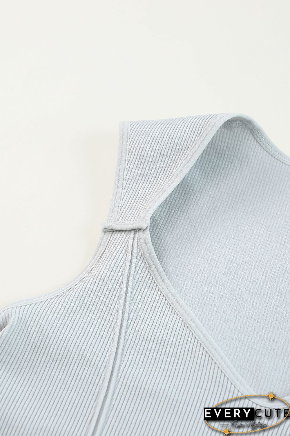 Gray Joint Straps Sleeveless Ribbed Gym Top