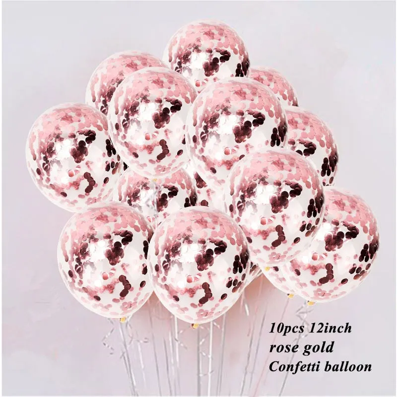 Rose Gold Number Foil Balloon Party Decorations Wedding Happy Birthday Party Kids Baby Shower Boy Girl Decor First 1st Supplies