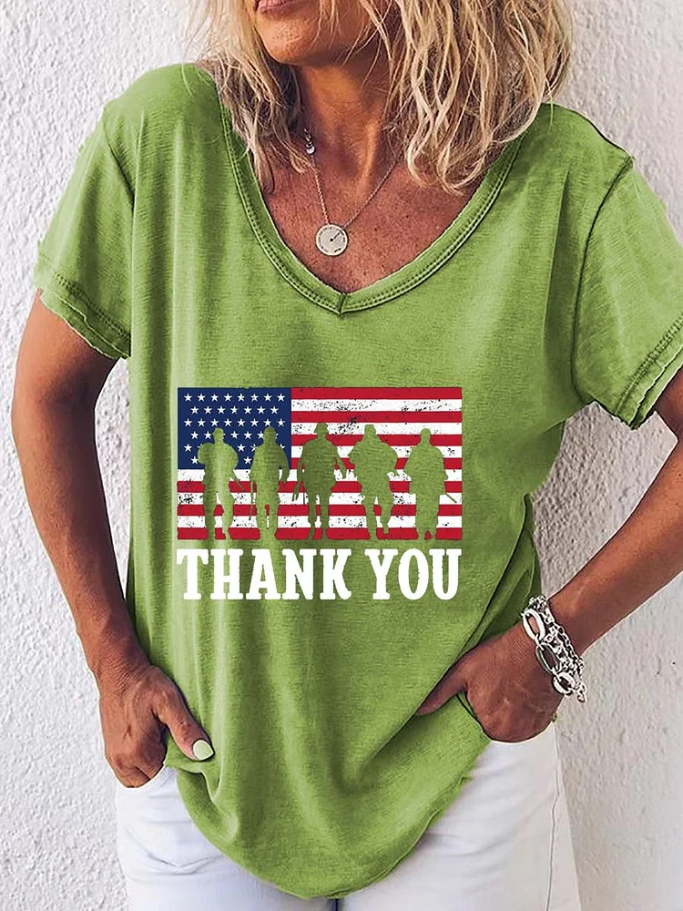 American Independence Day V Neck T-shirt-01870