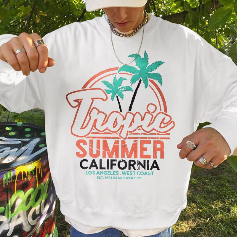 Tiopie Summer California Printed Men's Fashion Retro Sweatshirt