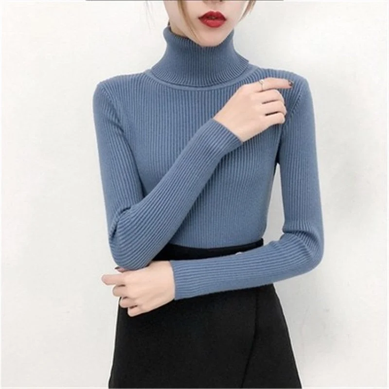 Women Sweaters 2021Autumn Winter Tops Korean Slim Women Pullover Knitted Sweater Jumper Soft Warm Pull Femme