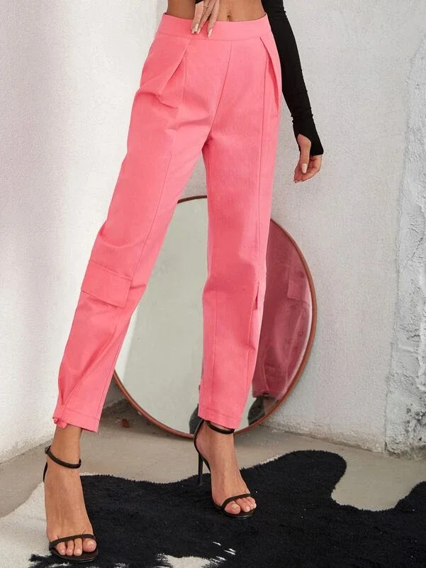 Double Crazy High Waist Flap Detail Pants