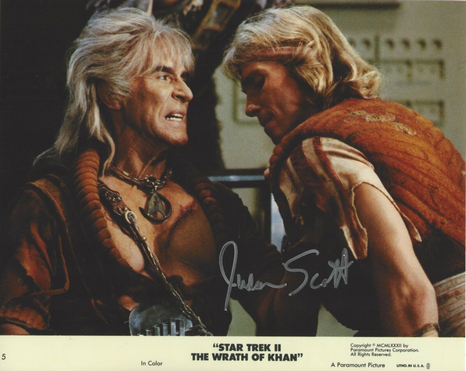 JUDSON SCOTT SIGNED 'STAR TREK THE WRATH OF KHAN' 8x10 MOVIE Photo Poster painting C w/COA ACTOR