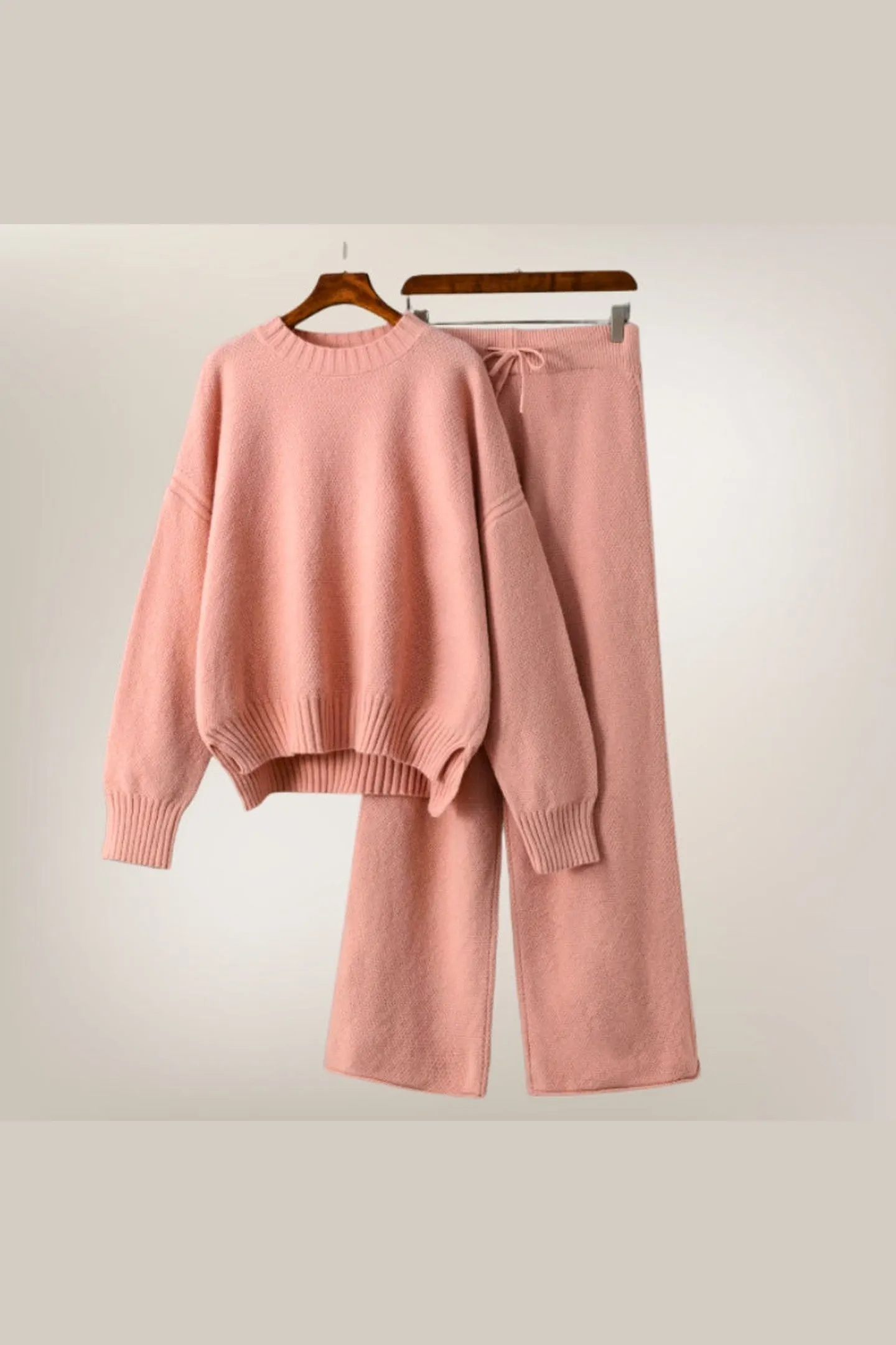 Women's Knitted Two-Piece Set &ndash; Jumper and Wide-Leg Trousers