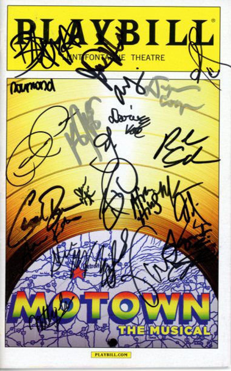 Motown the musical signed autographed cast playbill