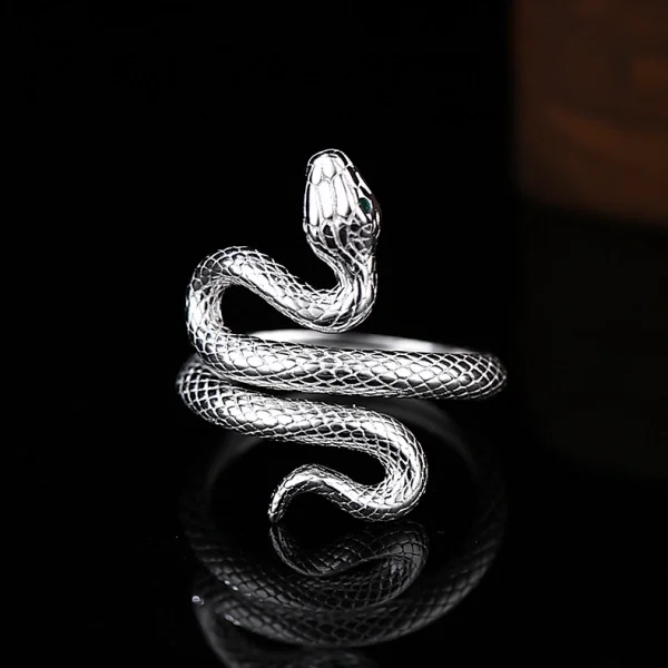 Sterling Silver Snake Adjustable Ring