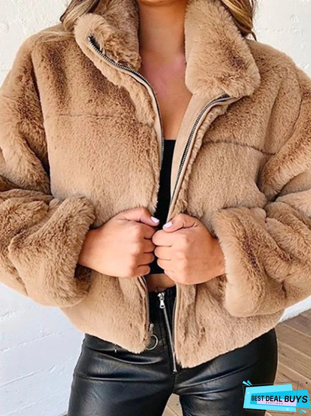 Zipper Cardigan Plush Warm Jacket