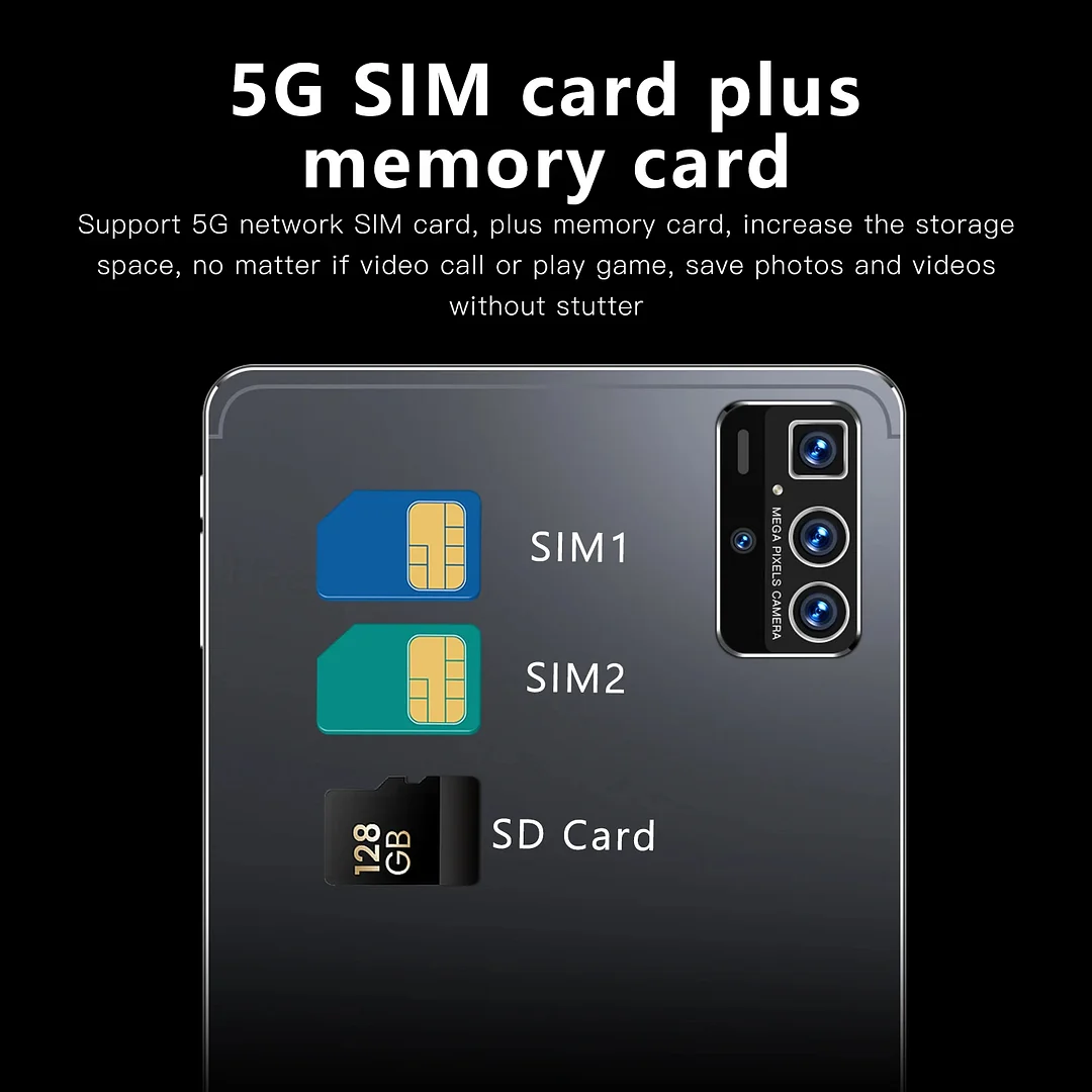 Nueva tableta Android Pro 14 de 10.1 pulgadas  16GB + 1TB, compatible con 5G Dual SIM o Wi-Fi.