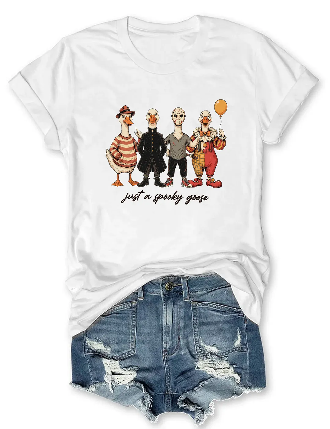 Just A Spooky Goose Funny Halloween T-shirt