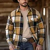 Men's Long Sleeve Plaid Flannel Shirt - Casual Button Down Western Cowboy Shirt Jacket with Chest Pockets by Inlyline