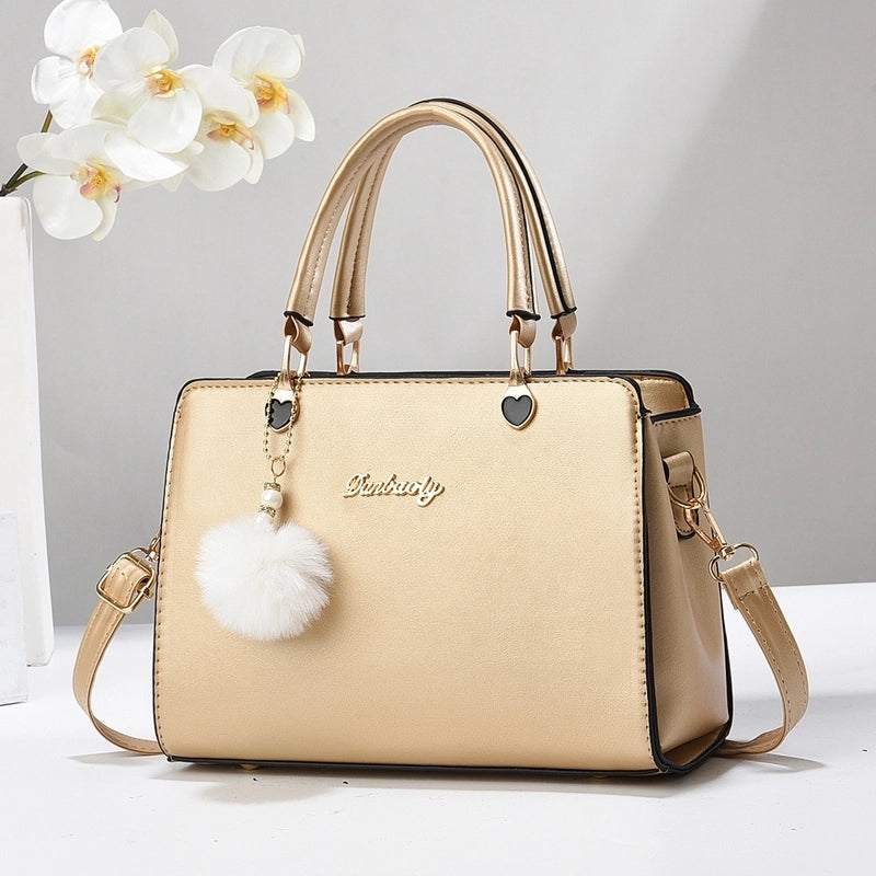 Women’s Large All Seasons Pu Leather Letter Solid Color Elegant Classic Style Square Zipper Square Bag