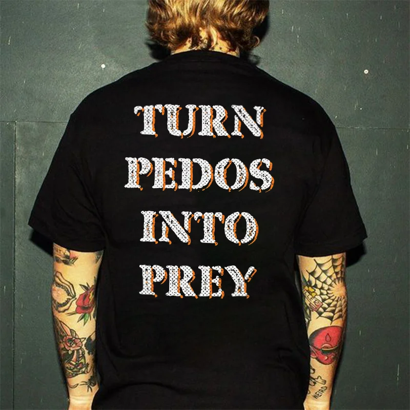 Turn Pedos Into Prey Printed Men's T-shirt -  