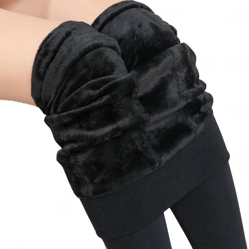Winter Leggings Knitting Velvet Casual Legging New High Elastic Thicken Lady's Warm Black Pants Skinny Pants For Women Leggings